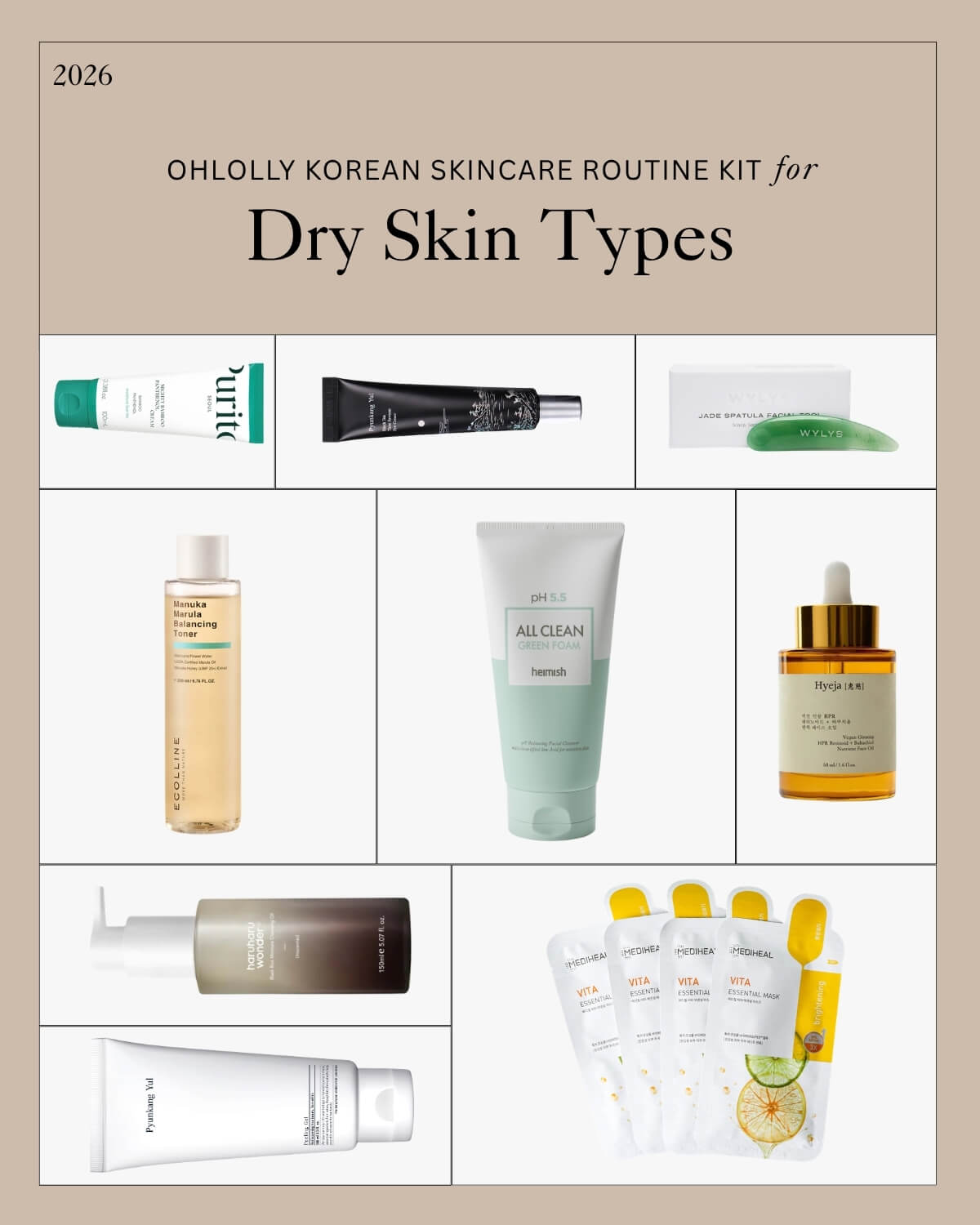 Korean Skincare Kit for Dry Skin Types